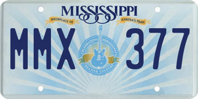 MS license plate MMX377