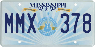 MS license plate MMX378