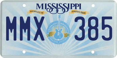MS license plate MMX385