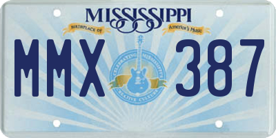 MS license plate MMX387