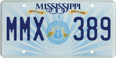 MS license plate MMX389