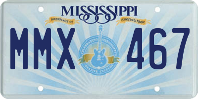 MS license plate MMX467