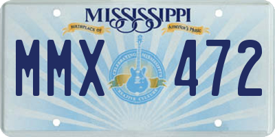 MS license plate MMX472