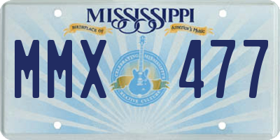 MS license plate MMX477
