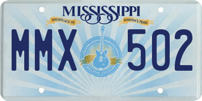 MS license plate MMX502