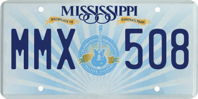 MS license plate MMX508