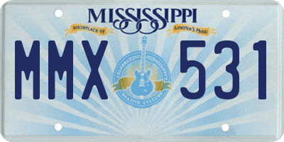 MS license plate MMX531