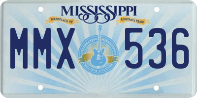 MS license plate MMX536