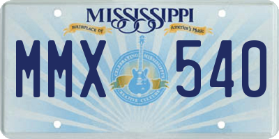 MS license plate MMX540