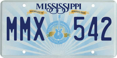 MS license plate MMX542