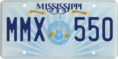 MS license plate MMX550