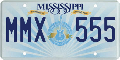 MS license plate MMX555