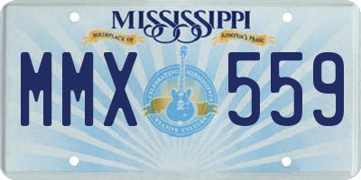 MS license plate MMX559