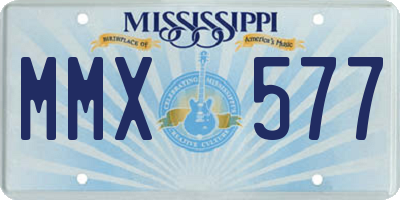 MS license plate MMX577