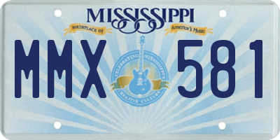 MS license plate MMX581