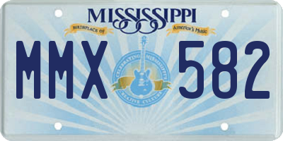 MS license plate MMX582