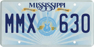 MS license plate MMX630