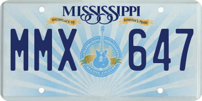 MS license plate MMX647
