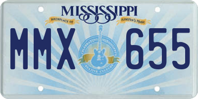 MS license plate MMX655