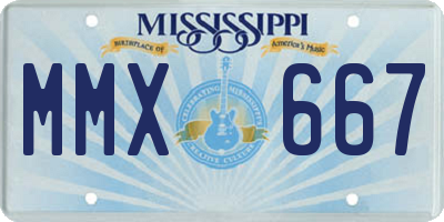 MS license plate MMX667