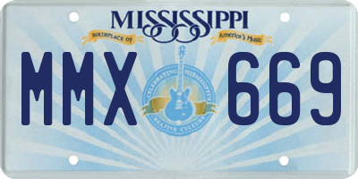 MS license plate MMX669