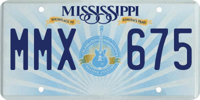 MS license plate MMX675