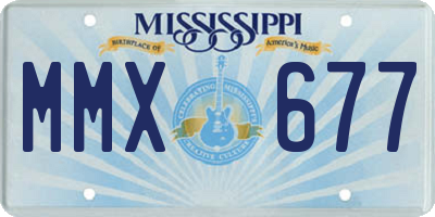 MS license plate MMX677