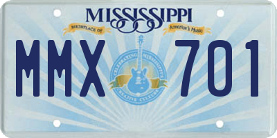 MS license plate MMX701