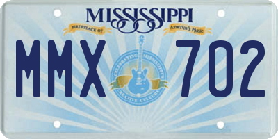 MS license plate MMX702