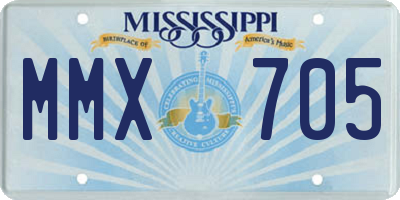 MS license plate MMX705