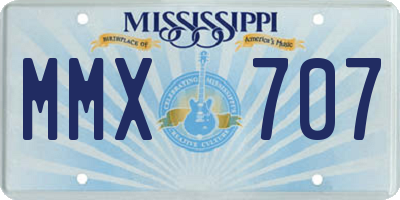 MS license plate MMX707