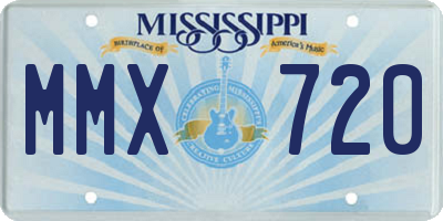 MS license plate MMX720