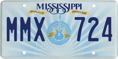 MS license plate MMX724