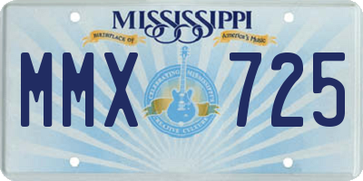 MS license plate MMX725