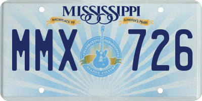 MS license plate MMX726