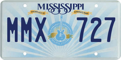 MS license plate MMX727