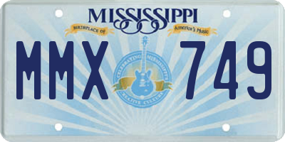 MS license plate MMX749