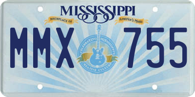 MS license plate MMX755
