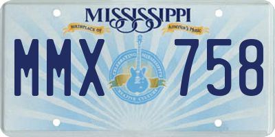 MS license plate MMX758