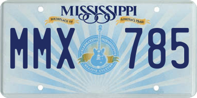 MS license plate MMX785