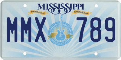 MS license plate MMX789