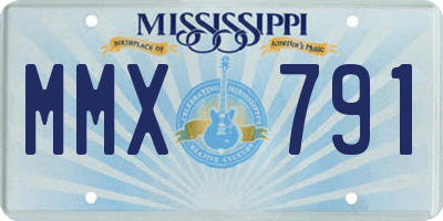 MS license plate MMX791