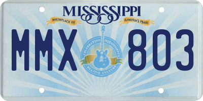 MS license plate MMX803