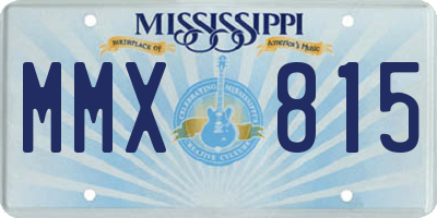 MS license plate MMX815