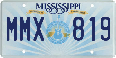 MS license plate MMX819