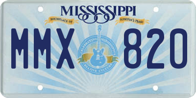 MS license plate MMX820