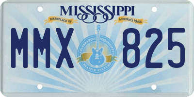 MS license plate MMX825