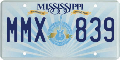 MS license plate MMX839