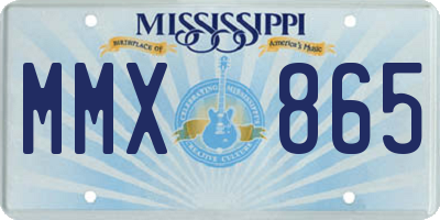 MS license plate MMX865
