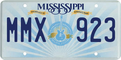 MS license plate MMX923